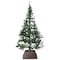 Gardenised Foldable Christmas Tree Skirt Collar Basket, Ring Base Stand Cover, Rattan Plastic, Brown QI004155.BR - alternate 1